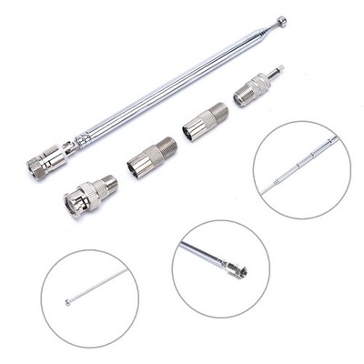 5pcs Antenna 75 Ohm Telescopic Radio Antenna F Type Male Plug Connector Adapt ZR