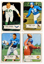 1954 Bowman Football Lot of 4 Bednarik/Lane/Walker/Rote HOF