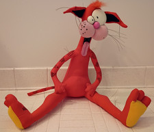Large Vtg 1987 Bill the Cat Plush 15  Dakin Bloom County Comic Sitting Cat Used