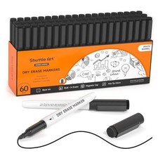 Black Dry Erase Markers, 60 Pack Magnetic Whiteboard Markers 60 Pack Black