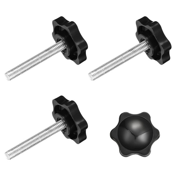 4 Spannschraubenknopf, M6 X 40Mm Sechskant-Sternknopf Kunststoffgriffe, 32Mm Dm.-image