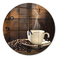 Dekorative Wanduhr Mit FließEnden Zeigern Tasse Kaffee Schwarze Zeiger Fi60 Cm