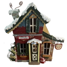 Kurt Adler Snowtown Village Claus & Co Workshop Lighted House (minor Damage )