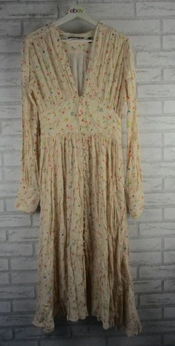 Rotate Birger Christensen Tracy dress floral long sleeve empire midi UK8