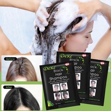 DEXE Black Hair Shampoo Instant 5-Min Hair Color Dye for Men Women Pack of 10 
