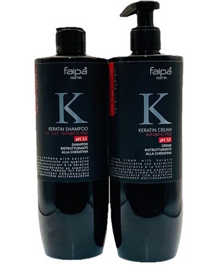 Faipa Roma Keratin Shampoo And Restoring Cream 500ml/16.9oz
