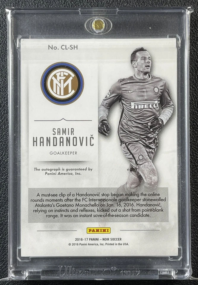 SAMIR HANDANOVIC 2016 PANINI NOIR #CL-SH CLUB AUTOGRAPH AUTO 68/99 INTER - Image 2 of 2