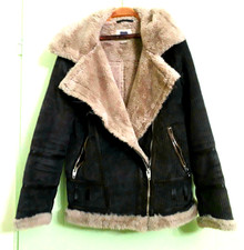 Veste coupe perfecto en velours cotelé, doublée fausse fourrure, T: 34.