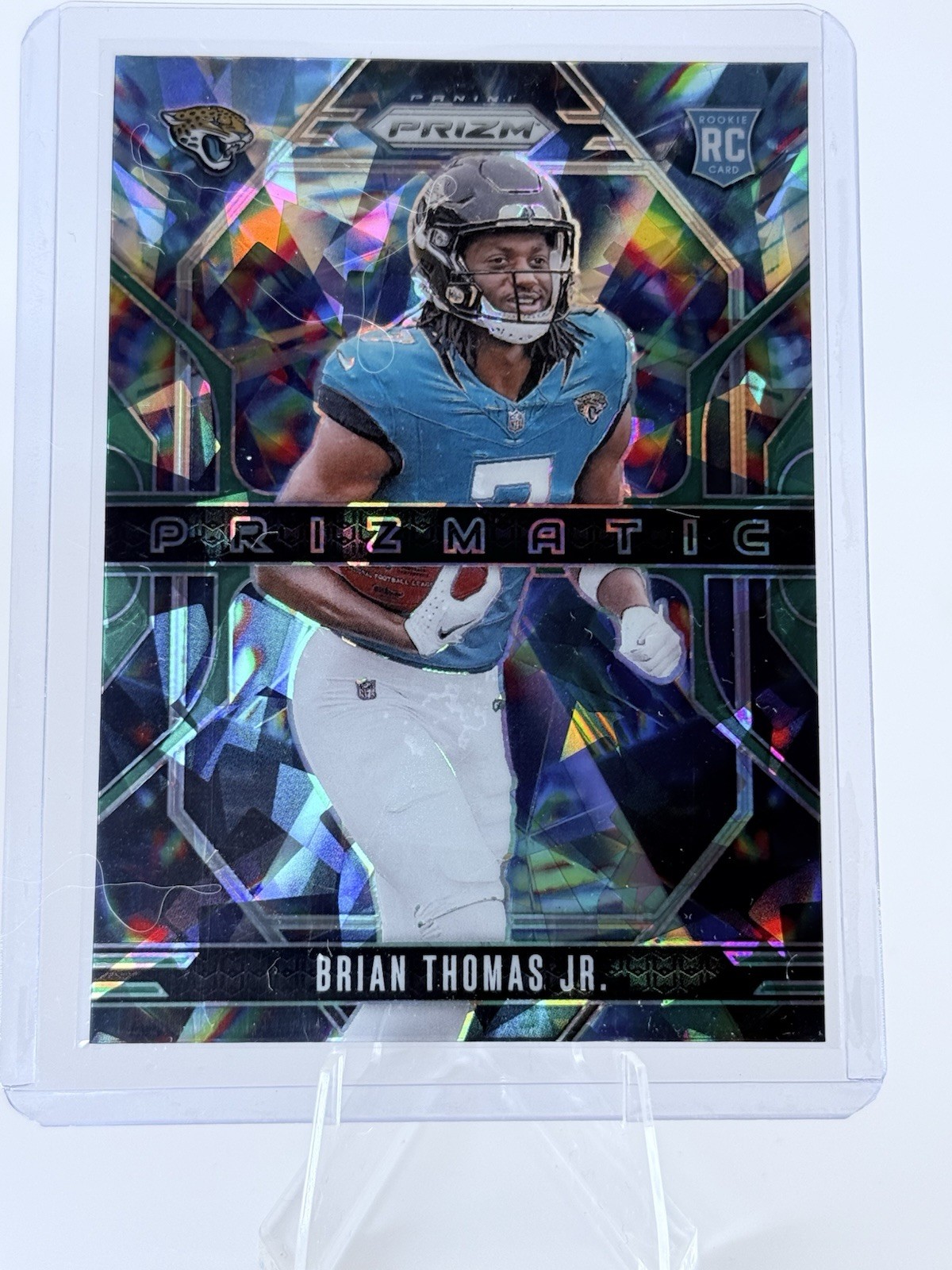 2024 Panini Prizm - Brian Thomas Jr. Prizmatic #19 Green Ice Prizm (RC)