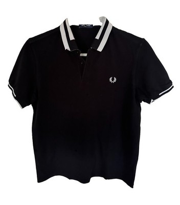 Fred Perry Mens L Twin Tipped Polo Shirt Black White M7503 Pique Cotton