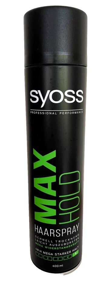3x Syoss Haarspray Max Hold Haltegrad 5 (400 ml) 48H trocknet schnell