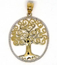 14k Two-Tone Gold Tree of Life Pendant