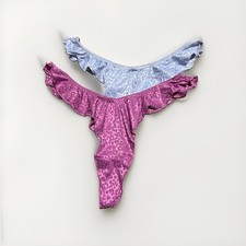 VS Silky Satin Thong Panties Set - Light Blue Purple 36013779 x-large