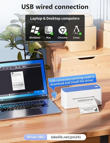 Efficient 4X6 Label Printer with 66 PPM Speed - Perfect for Shopify & eBay - Picture 5 of 11
