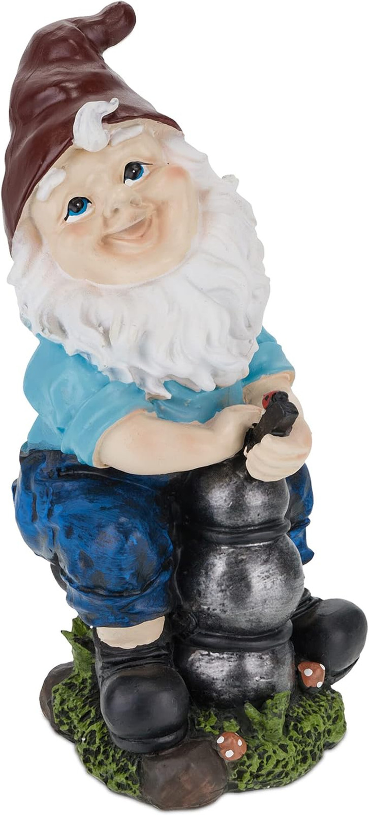 Gnomo Da Giardino Con Pompa Dell'Acqua, Resiste Alle Intemperie, 24,5X11X14 Cm, 