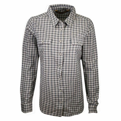 Harley-Davidson Damen Hemd Grau Blau Kariert L/S Gewebt