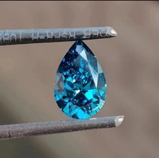 1 Ct Fancy Blue VVS1 Lab Grown Diamond Pear Premium Quality Loose Gemstone 8x6MM