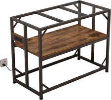 Sturdy Metal Aquarium Stand with Power Outlets, Adjustable Storage Cabinet - 660