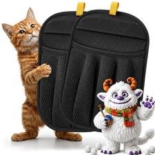 2 PCS Upgraded Pet Hair Removal Gloves 9.44 x 7.08 inches, PACK OF 2 (BLACK)