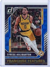 2024 Donruss #20 Tyrese Haliburton Franchise Features Blue Checker /30 Pacers