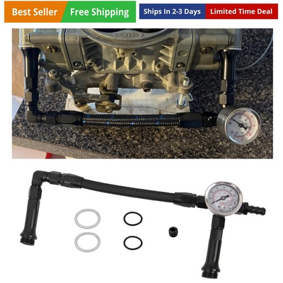 #ad #ad AN6 Dual Feed Double Pump Braided Fuel Line with 0 160 psi Vacuum Pressure Ga... $53.30