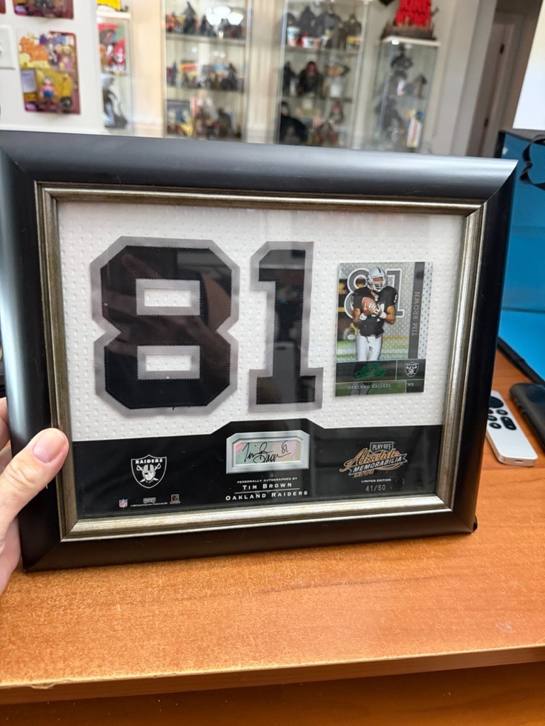 2002 Playoff Absolute Memorabilia - Tim Brown 41/50  - Oakland Raiders COA rare