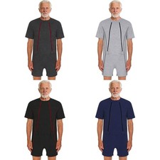 Men Sleepwear Dementia Jumpsuit Nursing Rompers Incontinence Care Nightwear