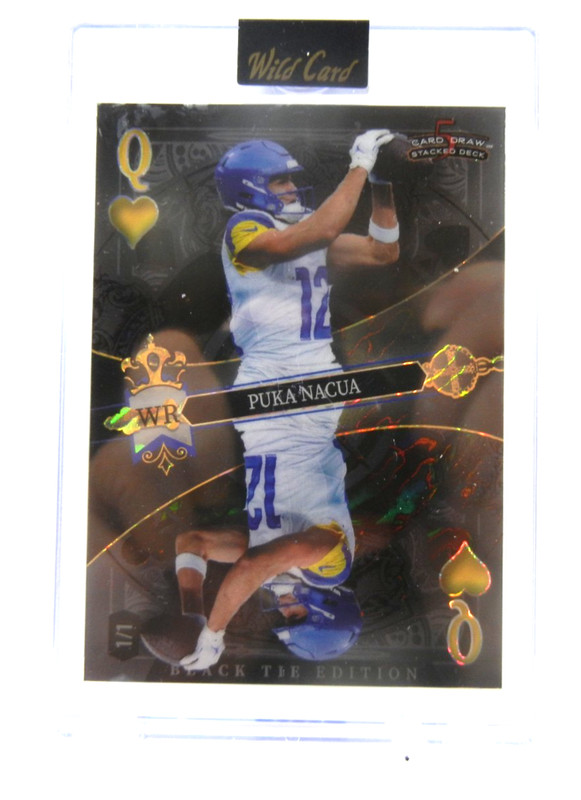 2026 Wild Card 5 card draw black tie queen of hearts puka nacua  1/1