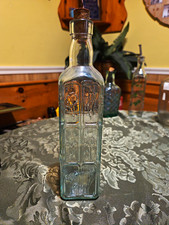 Clear Glass Liquor Bottle with Cork Stopper, Embossed Panel Design