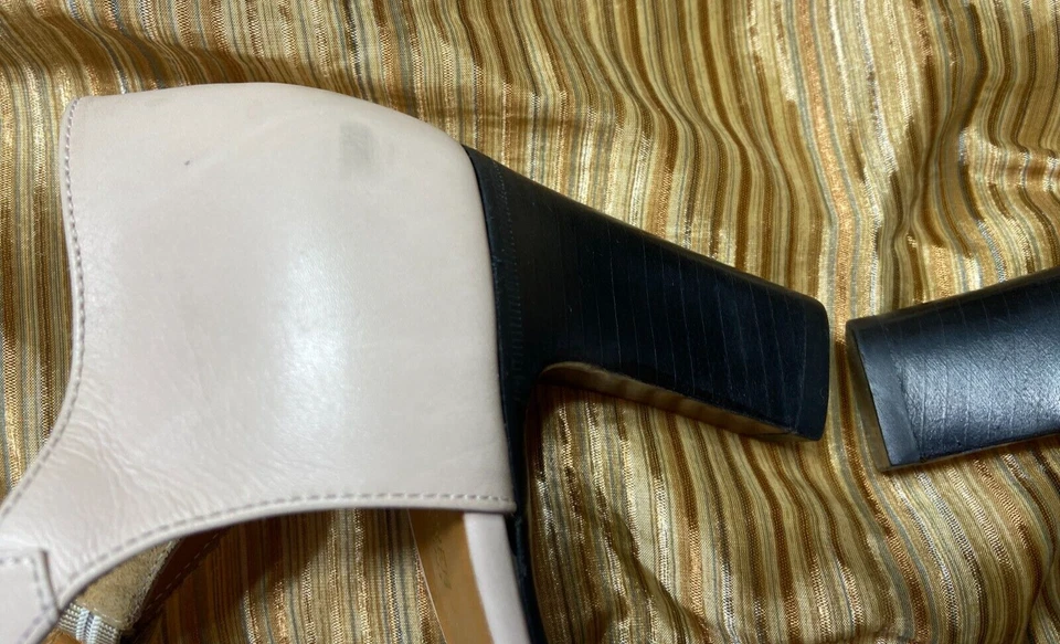 RALPH LAUREN КОЖАНЫЕ ТУФЛИ ДЛЯ ЗРИТЕЛЕЙ В БЕЛОМ BROGUE КРЫШКА НОСКА В ЧЕРНОМ 8,5 ИТАЛИИ - Изображение 4 из 4