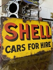 Rare Shell Enamel Sign Double Sided Sign Original Cars For Hire