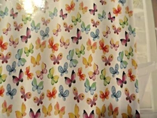 new 14 pc new fabric SHOWER CURTAIN~Butterfly~eyecatching blue RUG  COLORFUL