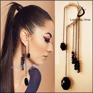 Details About Rock Punk Exquisite Black Beads Long Chain Tels Ear Cuff Earring Details About Rock Punk Exquisite Black Beads Long Chain Tels Ear Cuff Earring