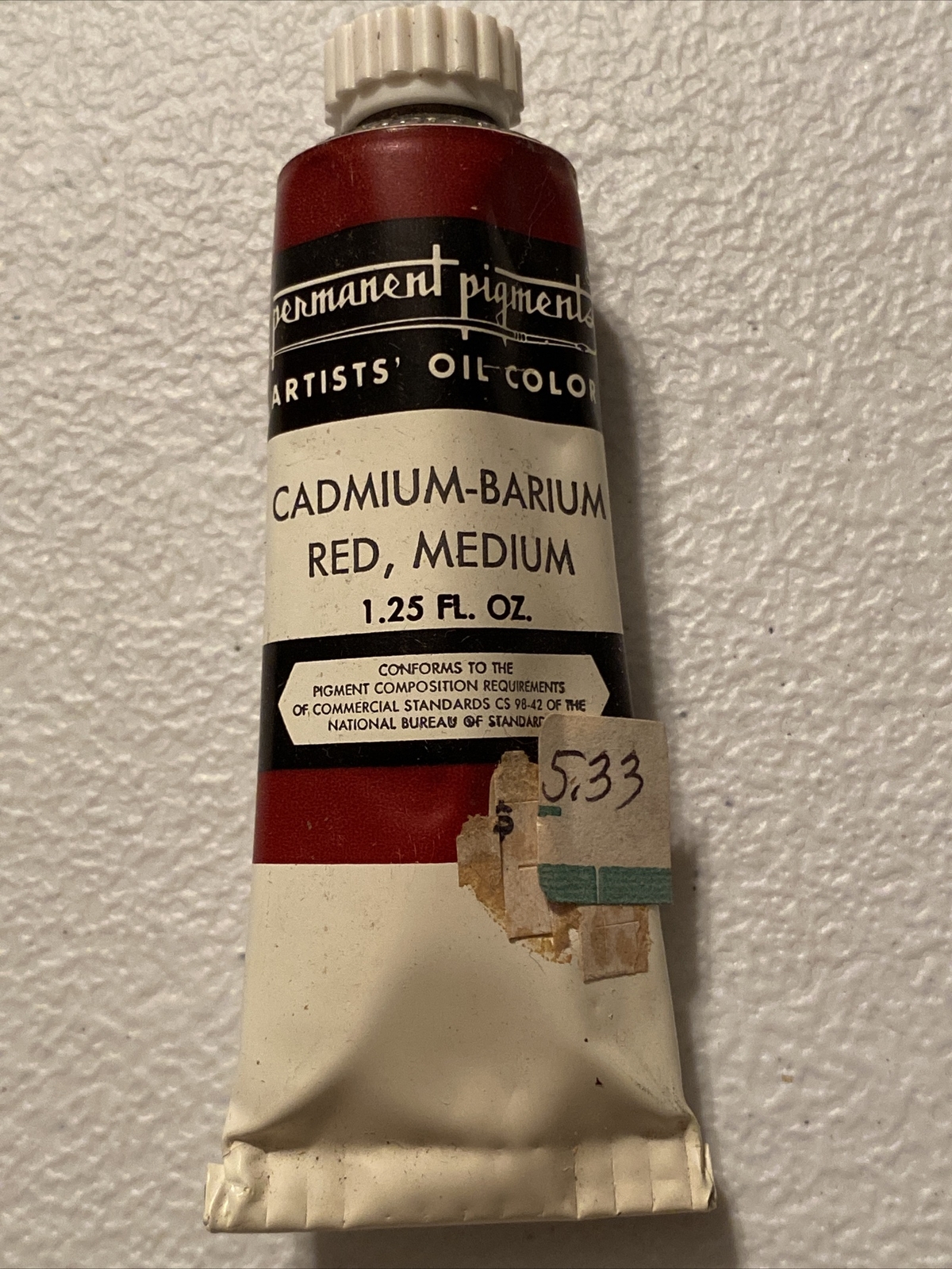 VINTAGE Permanent Pigments Cadmium-Barium ,Red,Medium Artist Oil Color ...