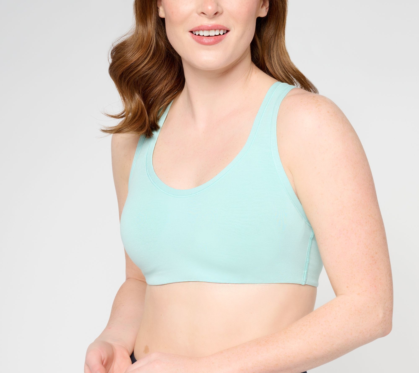 Cuddl Duds Women's Bra Sz L Intimates Cotton Core Secret Support Green A273541