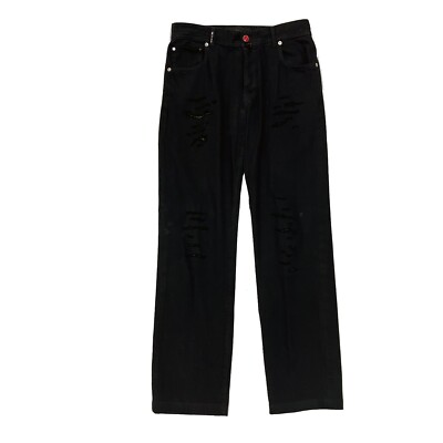 Kiton Napoli Italy Limited Edition Distressed Black Jeans Mens 32