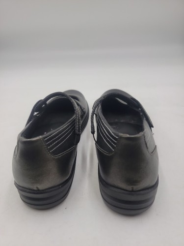 Apex Women's Sz 6M Janice Pewter Mary Jane Flat Comfort Metallic Gray Shoes - Picture 5 of 12