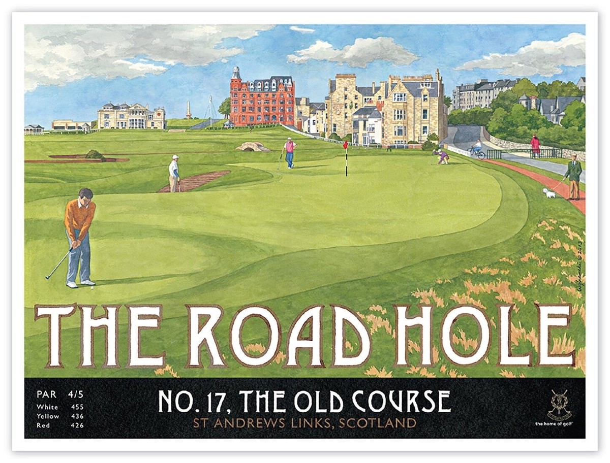 Official St Andrews 17th The Road Hole Golf Poster The Open