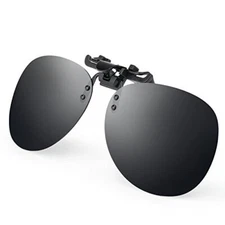 Retro Polarized Clip on Flip up Plastic Sunglasses Driving Fishing Traveling