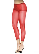 Pantyhose Women's One Size Footless Red Sheer Control Top Nylons Hosiery