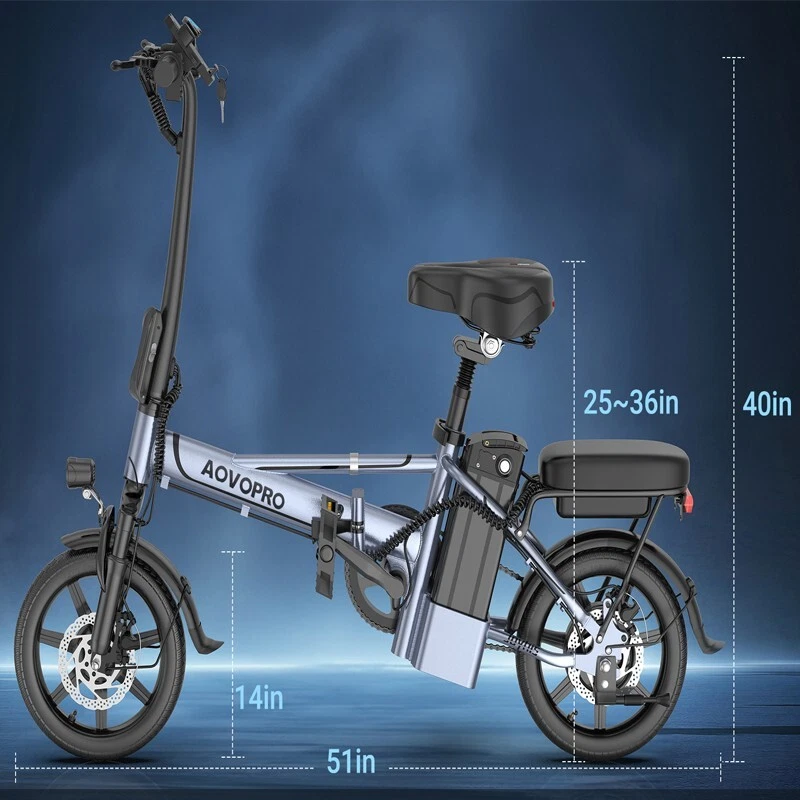 AOVOPRO EB60 Adult Ebike 500W Foldable 48V 10.5AH Electric Bicycle 22MPH 28Miles - Image 4 of 4