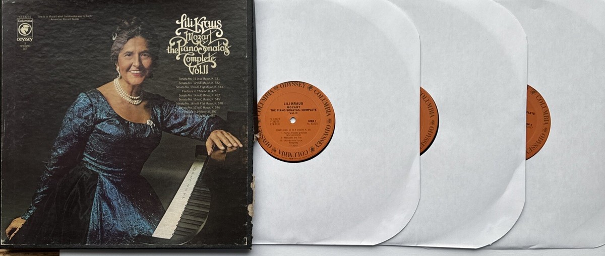 LILI KRAUS Mozart the Piano Sonatas, Vol. II 3 x LP Box Set Near