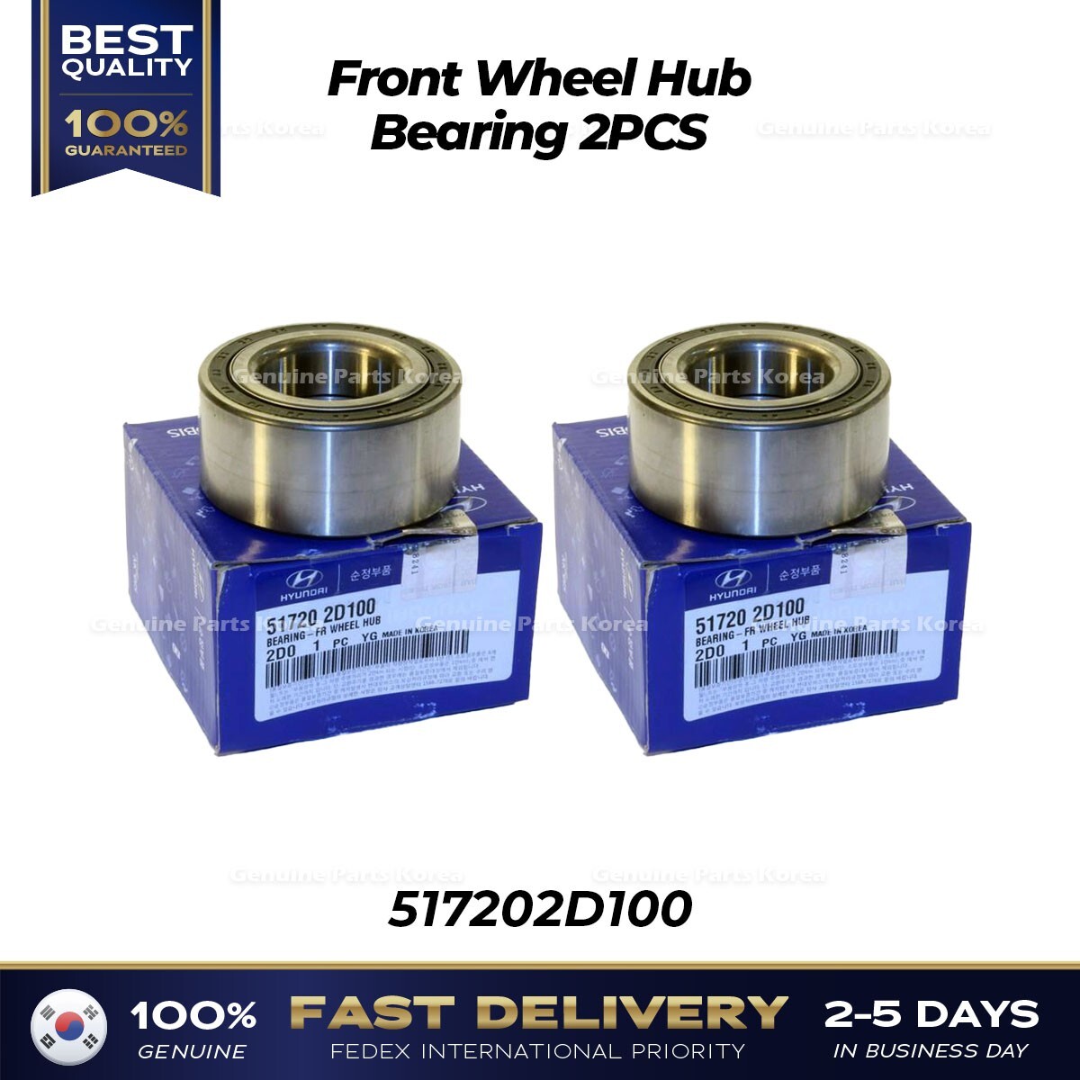 ⭐Genuine⭐ Front Wheel Hub Bearing 2PCS 517202D100 for Hyundai