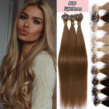 Micro Ring Loop Hair Extensions 1g/s Remy Human Hair Silicone Micro Beads Tip US