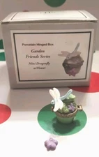 Mini Dragonfly w/Flower Trinket PHB Porcelain Hinged Box Midwest of Cannon Falls