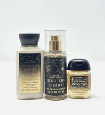 Bath  Body Works Travel Size Gift Set INTO THE NIGHT Spray Shower Gel Anti-Bact