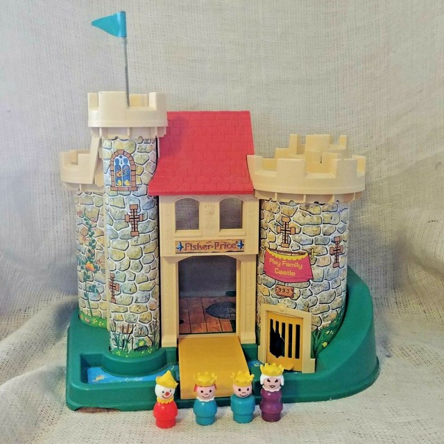 Vintage 1970's Fisher Price Play Family Castle 993 With Queen Prince