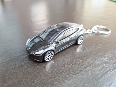 Schlüsselanhänger Tesla MODEL 3 Elektroauto Schwarz Black Edition AUTO CAR