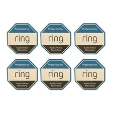 6pc Ring Indoor/Outdoor Security Sticker Window Decal Double Sided Set 2.5in OEM
