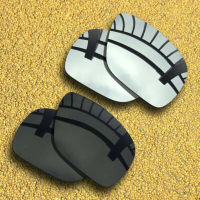 US 2Pairs Polarized Lenses Replacement for-Oakley Dispatch 1-Black&Silver Mirror